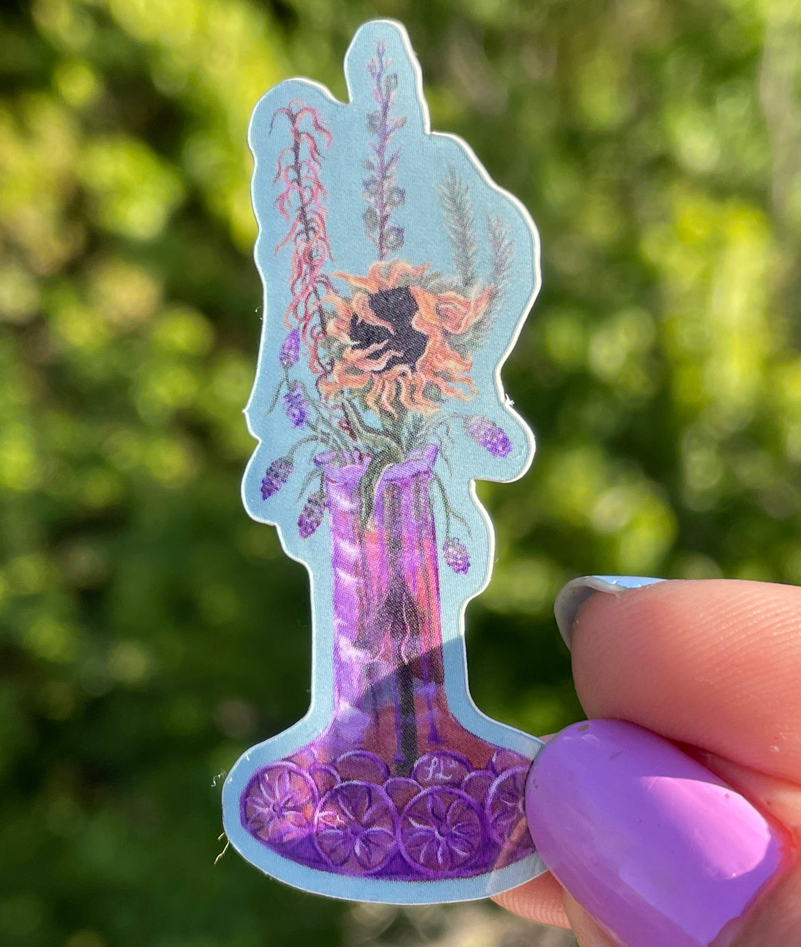 "Sunflower in vase" Vinyl Sticker