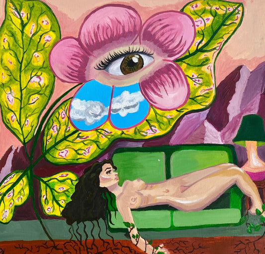"Shoes Off" 12x12" Original Acrylic Painting