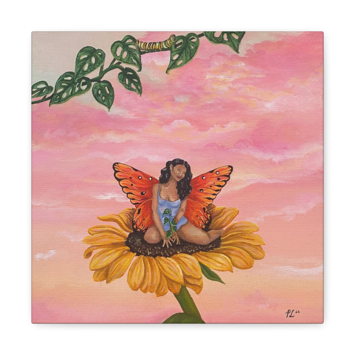 "Si te Pudiera Decir Que un Dia Seras Mariposa" Canvas Print