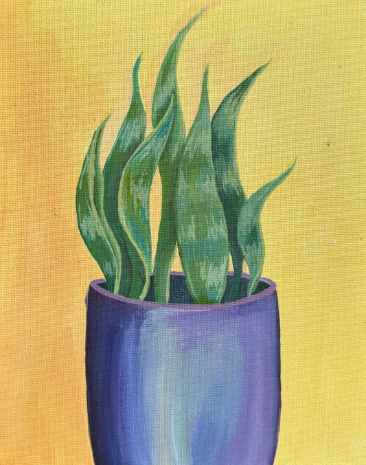 "Snake Plant Yellow" Acrylic Painting