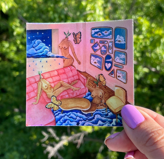 "At Home with the Air Signs" Holographic Sticker